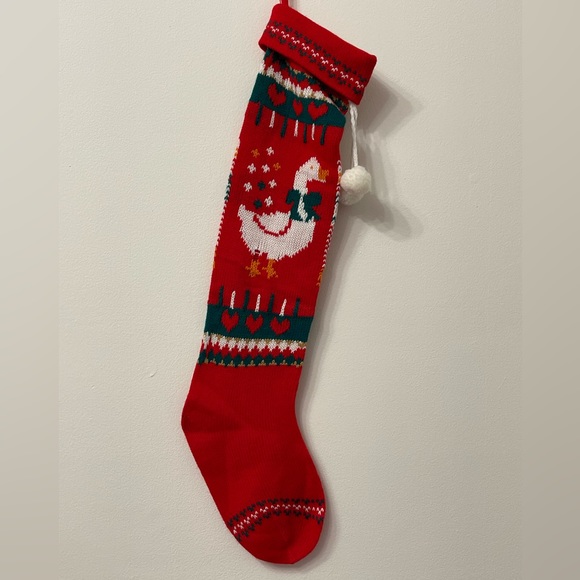 Holiday Vintage 1991 Knit Sweater Christmas Stockings Socks With Pom